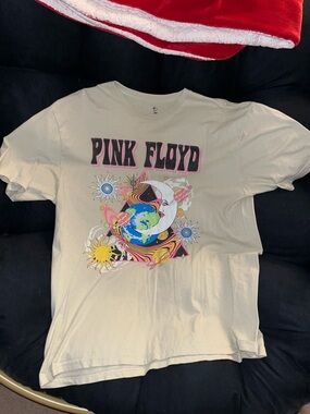 Pink Floyd Beige Tee with Black and Pink Graphic